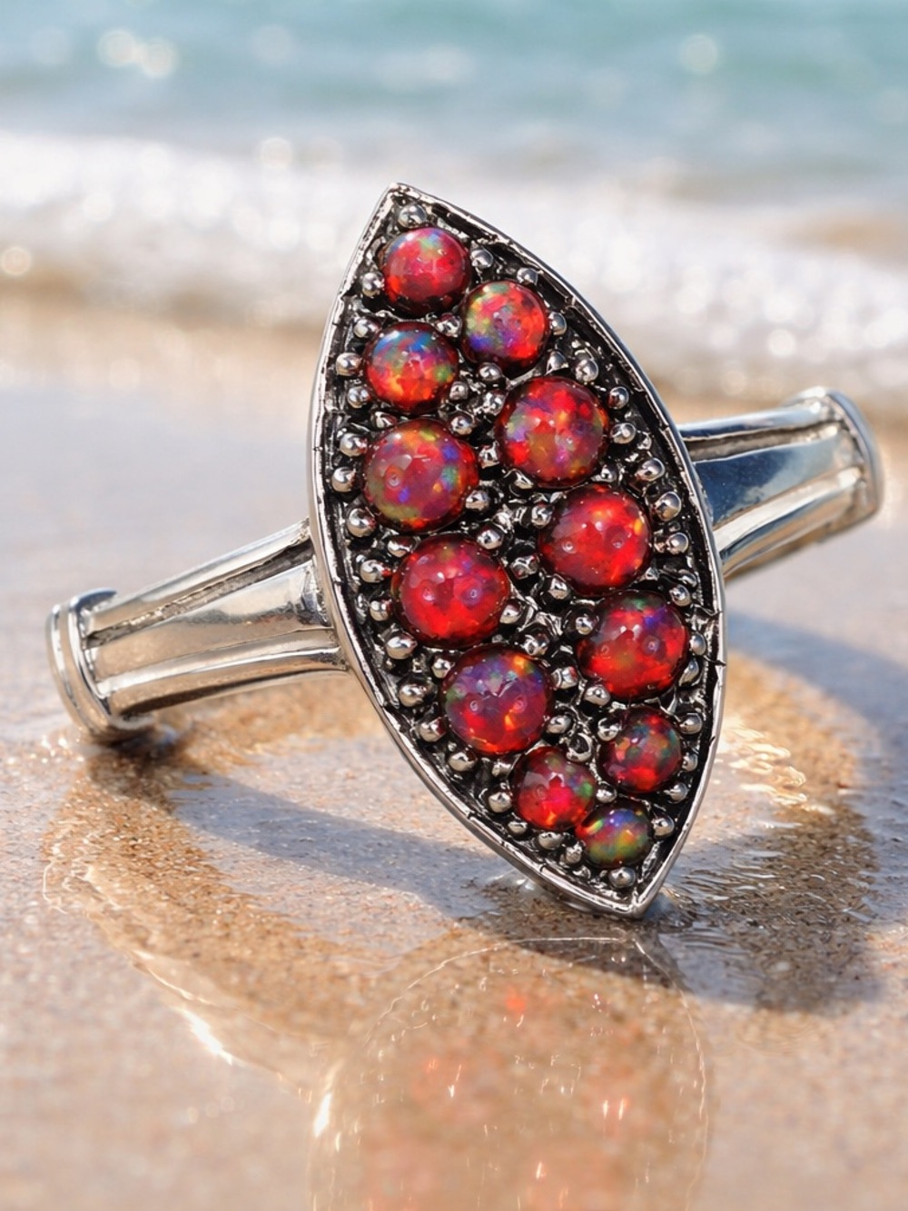 NEW! Red Fire Opal Ring